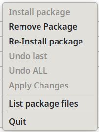 Package menu