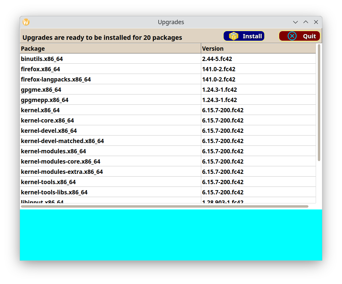 Update list