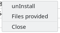 Installed menu